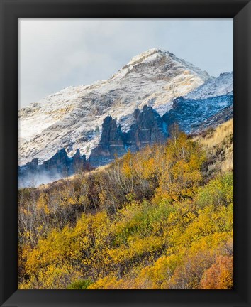 Framed Foggy Mountain In Humboldt National Forest, Nevada Print