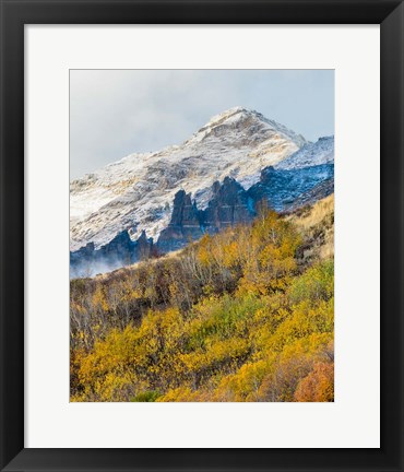 Framed Foggy Mountain In Humboldt National Forest, Nevada Print