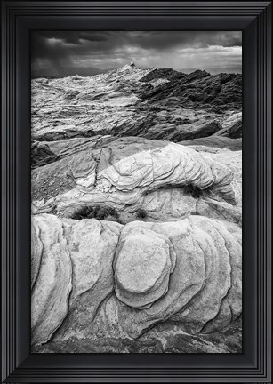 Framed Fire Valley Overlook, Nevada (BW) Print