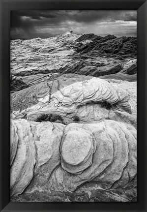 Framed Fire Valley Overlook, Nevada (BW) Print