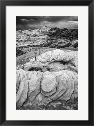 Framed Fire Valley Overlook, Nevada (BW) Print