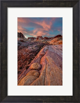 Framed White Dome Trail At Sunset, Valley Of Fire State Park, Nevada Print
