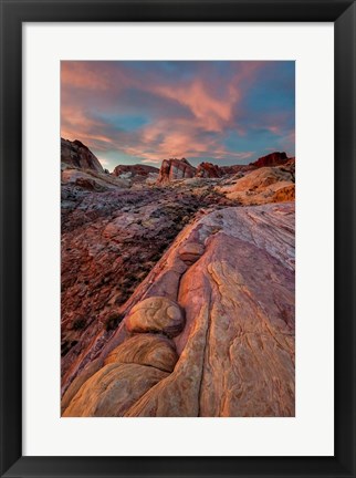 Framed White Dome Trail At Sunset, Valley Of Fire State Park, Nevada Print