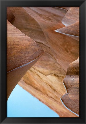 Framed Water Filled Slot Canyon, Nevada Print