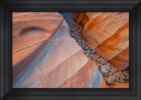 Framed Designs Of A Small Canyon On The White Dome Trail Print