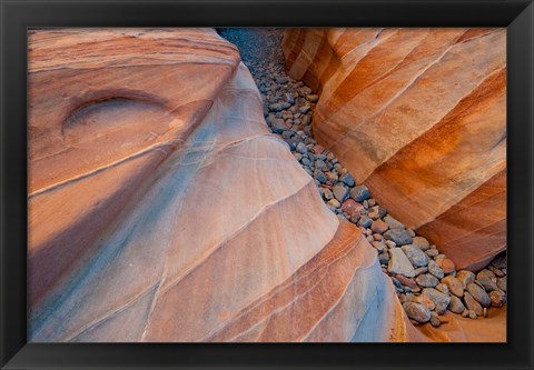 Framed Designs Of A Small Canyon On The White Dome Trail Print