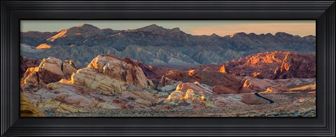 Framed Panorama Of Valley Of Fire State Park, Nevada Print