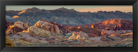 Framed Panorama Of Valley Of Fire State Park, Nevada Print
