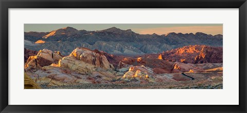 Framed Panorama Of Valley Of Fire State Park, Nevada Print