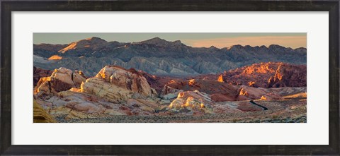 Framed Panorama Of Valley Of Fire State Park, Nevada Print