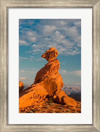Framed Sunset On Balancing Rock, Nevada Print