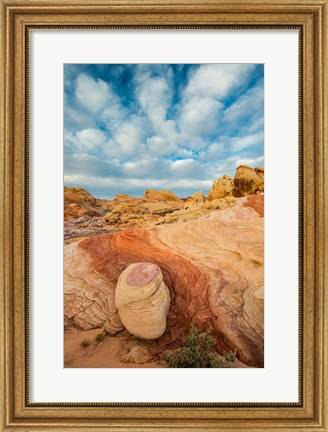 Framed Early Morning Clouds And Colorful Rock Formations, Nevada Print