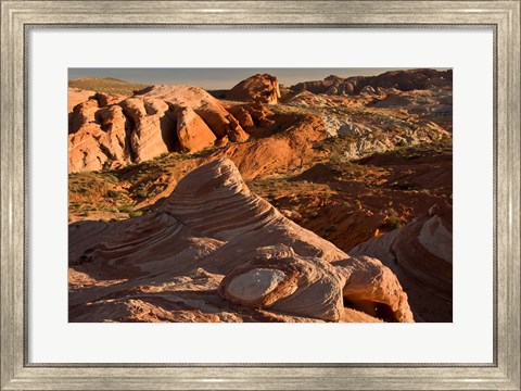 Framed Fire Wave At Sunset, Valley Of Fire State Park, Nevada Print