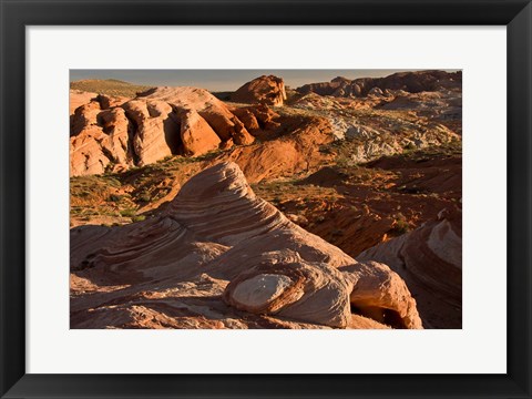 Framed Fire Wave At Sunset, Valley Of Fire State Park, Nevada Print