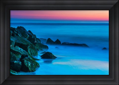 Framed Cape May In Aqua, New Jersey Print