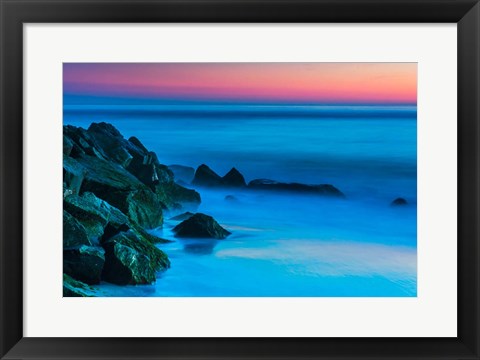 Framed Cape May In Aqua, New Jersey Print