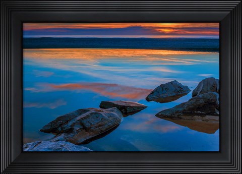 Framed Rocky Seashore Of Cape May, New Jersey Print