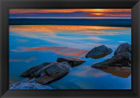 Framed Rocky Seashore Of Cape May, New Jersey Print