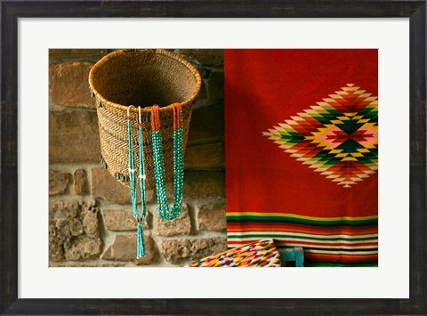 Framed Santa Fe Turquoise Necklaces, New Mexico Print