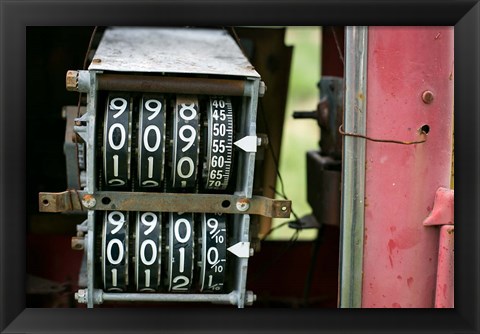 Framed Antique Gas Pump Counting Machine, Tucumcari, New Mexico Print