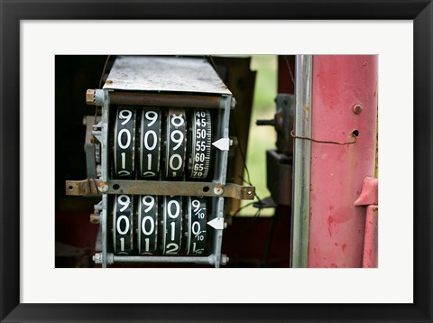 Framed Antique Gas Pump Counting Machine, Tucumcari, New Mexico Print