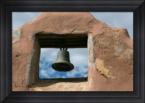 Framed Adobe Church Bell, Taos, New Mexico Print