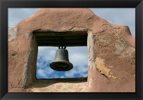 Framed Adobe Church Bell, Taos, New Mexico Print