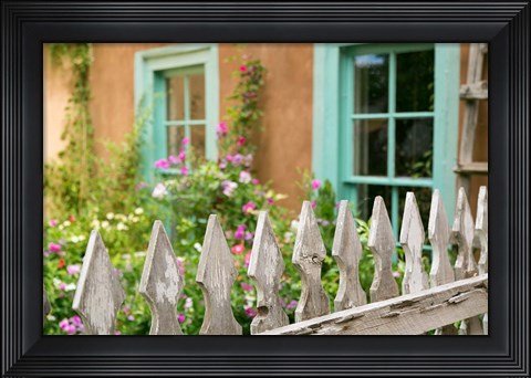Framed Home Garden, Taos, New Mexico Print