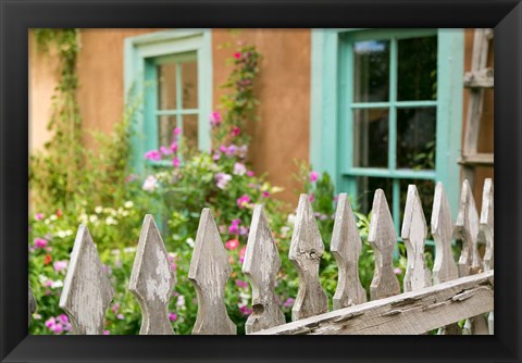 Framed Home Garden, Taos, New Mexico Print