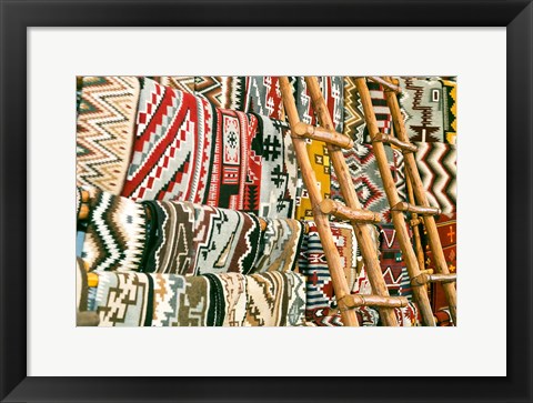 Framed Native American Rugs, Albuquerque, New Mexico Print