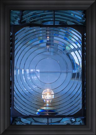Framed Close Up Of The Antique Fresnel Lighthouse Beacon, Fire Island Print