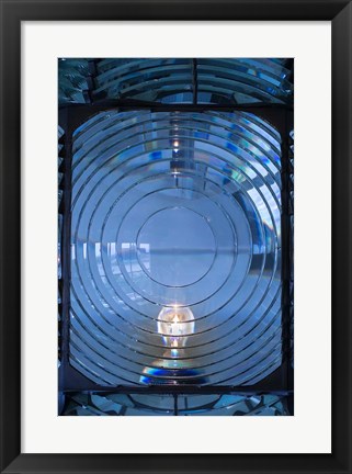 Framed Close Up Of The Antique Fresnel Lighthouse Beacon, Fire Island Print