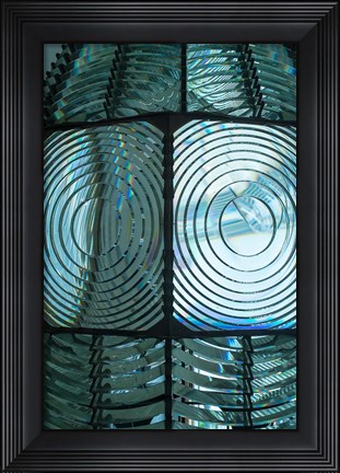 Framed Close Up Pattern Of The Antique Fresnel Lighthouse Beacon Print