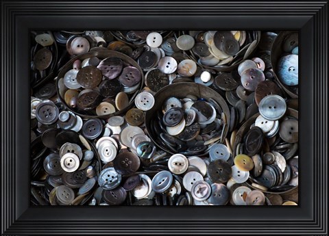 Framed Pile Of Old Buttons Print