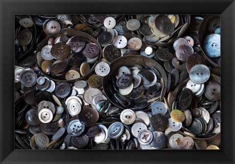 Framed Pile Of Old Buttons Print