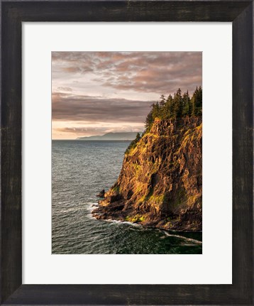 Framed Cape Meares State Park At Sunset, Oregon Print