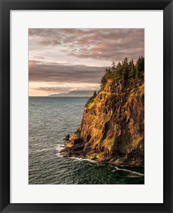 Framed Cape Meares State Park At Sunset, Oregon Print