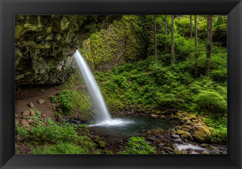 Framed Ponytail Falls, Oregon Print