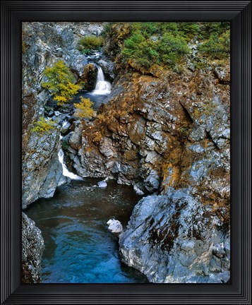 Framed Stair Creek Falls Along The Rogue River, Oregon Print