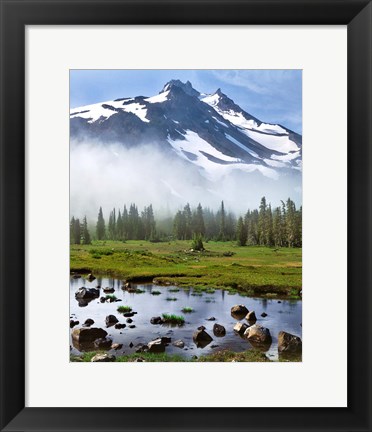 Framed Mt Jefferson In Early Morning Light, Oregon Print