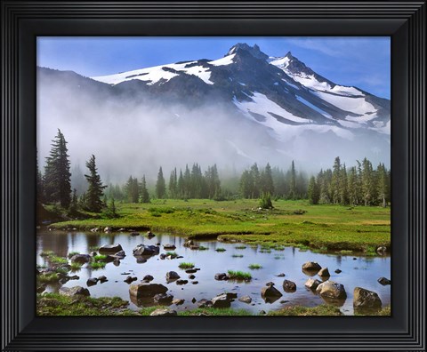 Framed Mt Jefferson Landscape, Oregon Print