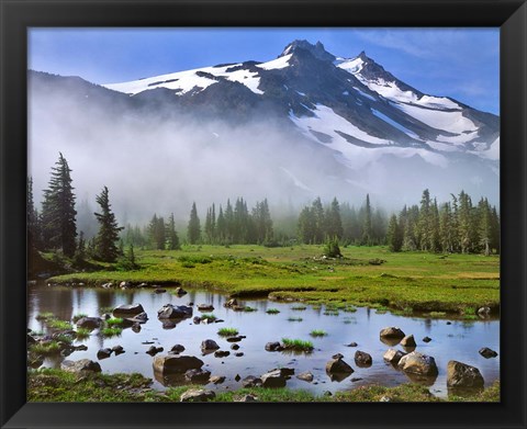 Framed Mt Jefferson Landscape, Oregon Print