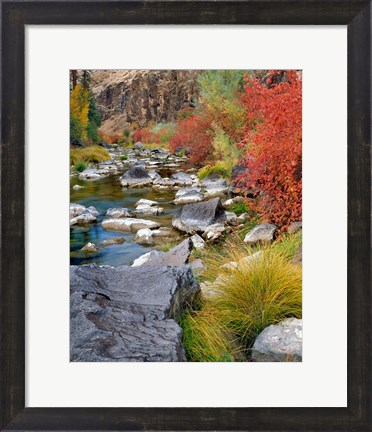 Framed Fall Colors Along The John Day River Print