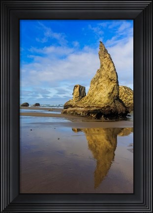 Framed Wizard&#39;s Hat Formation At Bandon Beach, Oregon Print