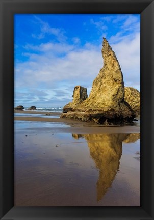 Framed Wizard&#39;s Hat Formation At Bandon Beach, Oregon Print