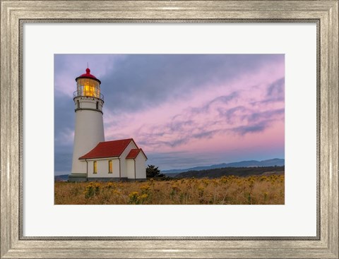 Framed Oldest Lighthouse At Cape Blanco State Park, Oregon Print