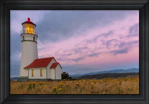 Framed Oldest Lighthouse At Cape Blanco State Park, Oregon Print