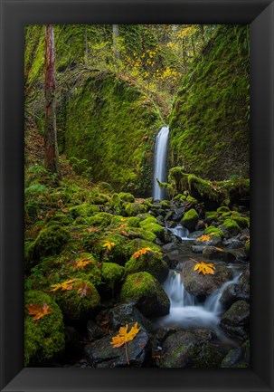 Framed Mossy Grotto Falls, Oregon Print