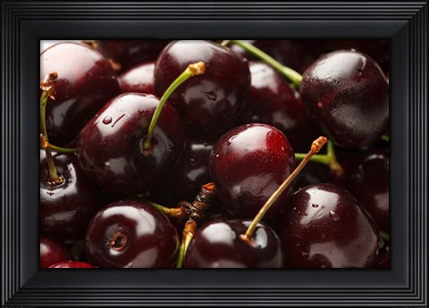 Framed Close-Up Of Fresh Cherries Print