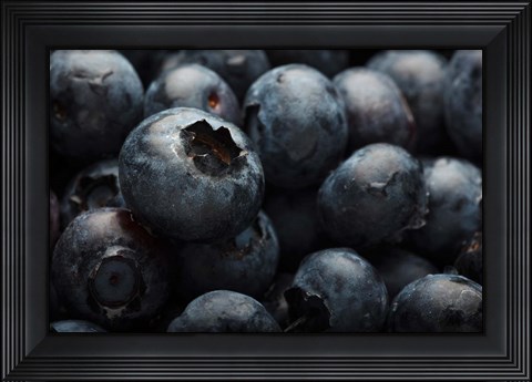 Framed Close-Up Of Dark Blueberries Print
